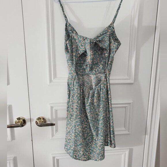 Floral Tie Back Peekaboo Fit and Flare Dress - Picture 12 of 13